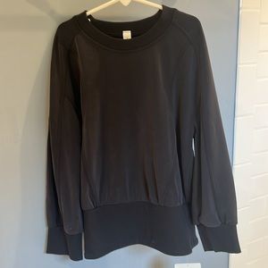 Black Lululmeon Softstreme Ribbed Hem Pullover